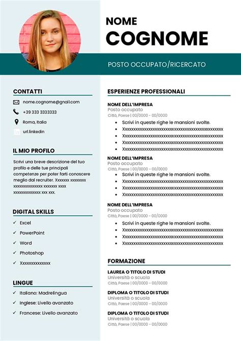 Curriculum Vitae da compilare 